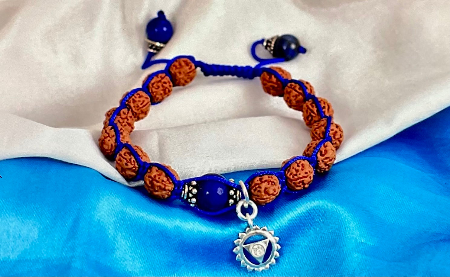 Lapis rudraksha throat chakra bracelet