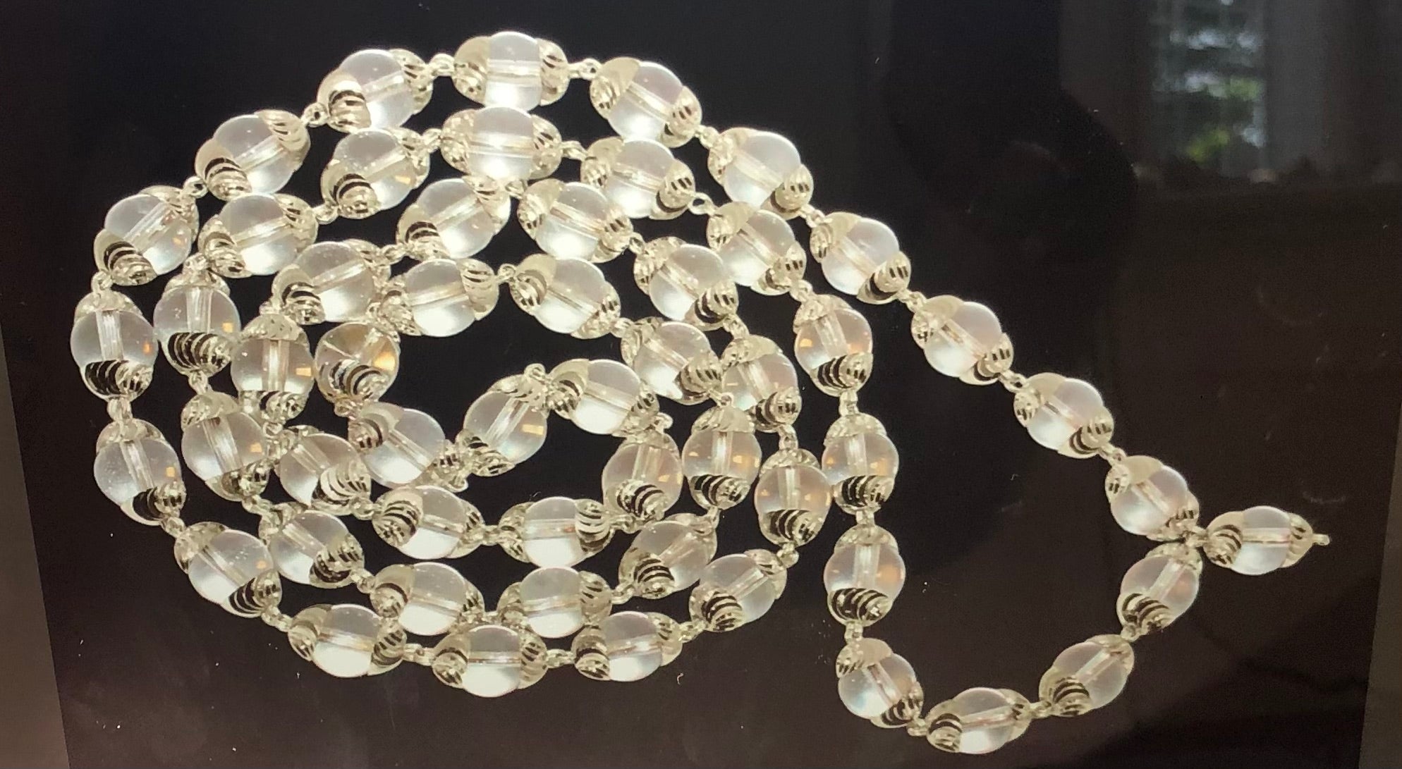 Quartz mala in silver