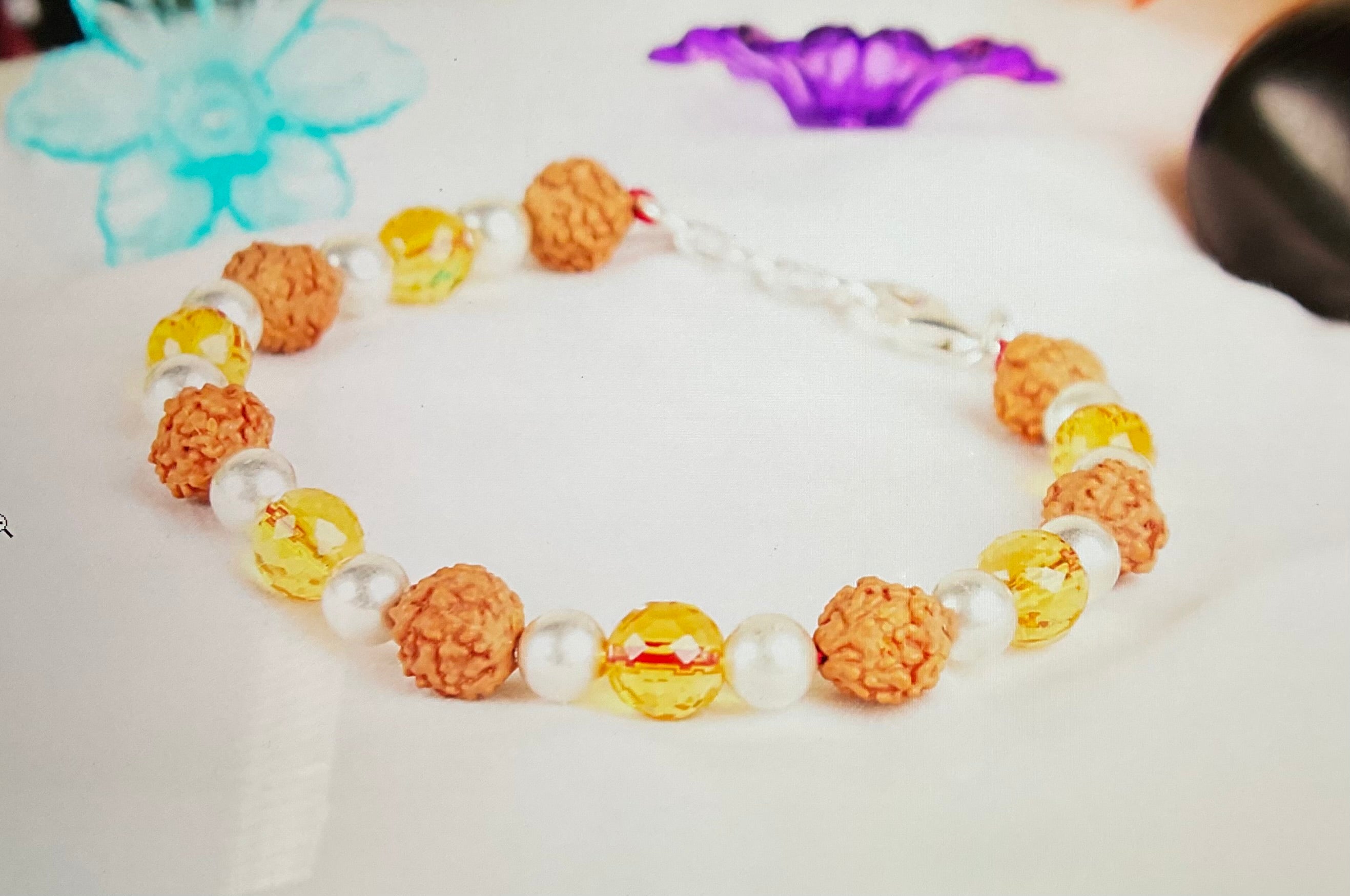 Four Mukhi Rudraksha with citrine Brahma Bracelet